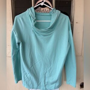 Women's Aqua Hooded Shirt